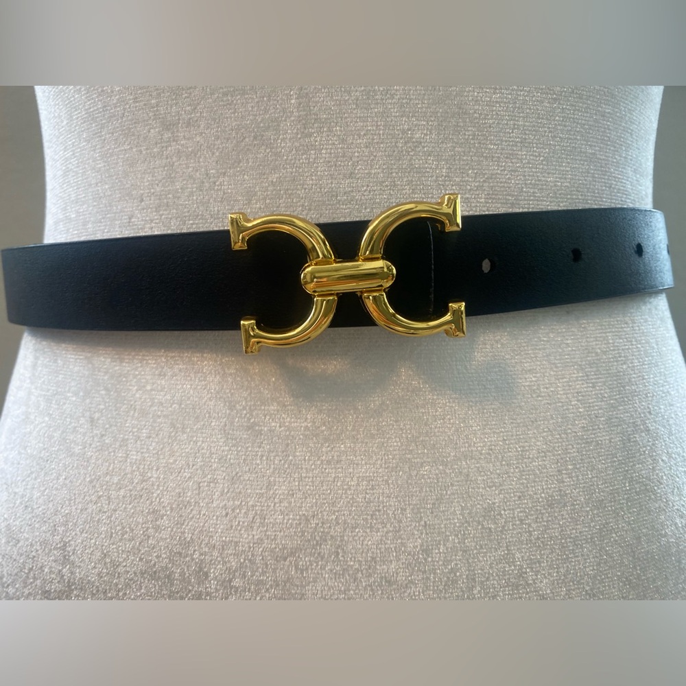 Reversible Black Belt Gold Buckle - Picture 9 of 14